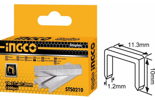 INGCO BOITE AGRAFE 1000PCS 10MM*1.2MM POUR HSG1405 STS0210