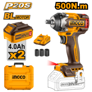 INGCO BOULONNEUSE A CHOC20V 500 NM 2BATT BRUSHLESS CIWLI2050