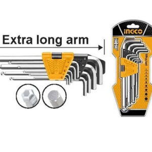 INGCO CLES MALES HEX EXTRA LONG SET DE 9 PIECES 1.5-10MM HHK12092