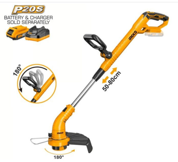 INGCO DEBROUSSAILLEUSE 20V BATTERIE/CHARGEUR NON INCLUS CGTLI20018