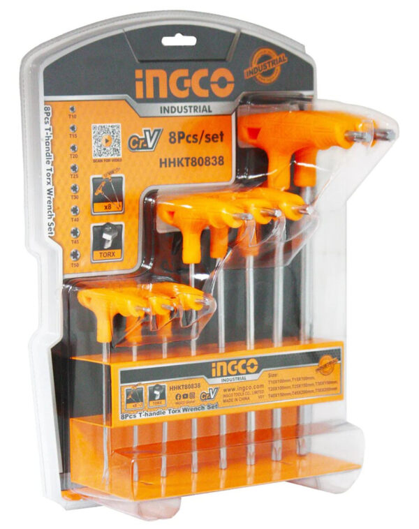 INGCO JEU 8 CLES TORX A POIGNEE EN T HHKT80838