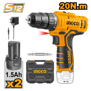 INGCO MALETTE VISSEUSE SANS FIL 12V 2 BATTERIES 20NM CDLI12208