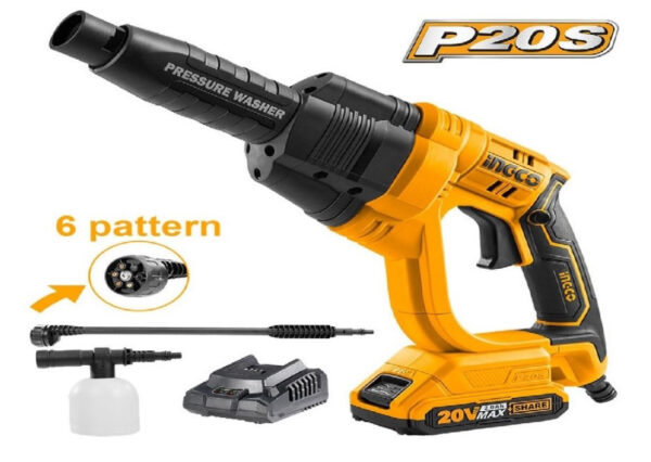 INGCO NETTOYEUR HAUTE PRESSION LITHIUM 20V 25BAR CPWLI20082