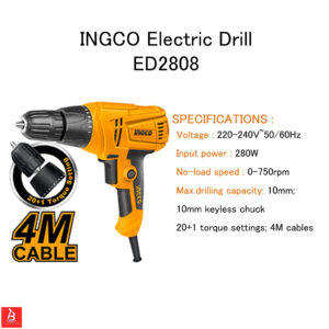 INGCO PERCEUSE ELECTRIQUE 280W  10MM ED2808