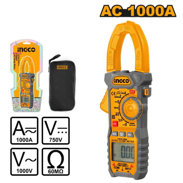 INGCO PINCE MULTIMETRIQUE CAT.III 600V SS DCM100014