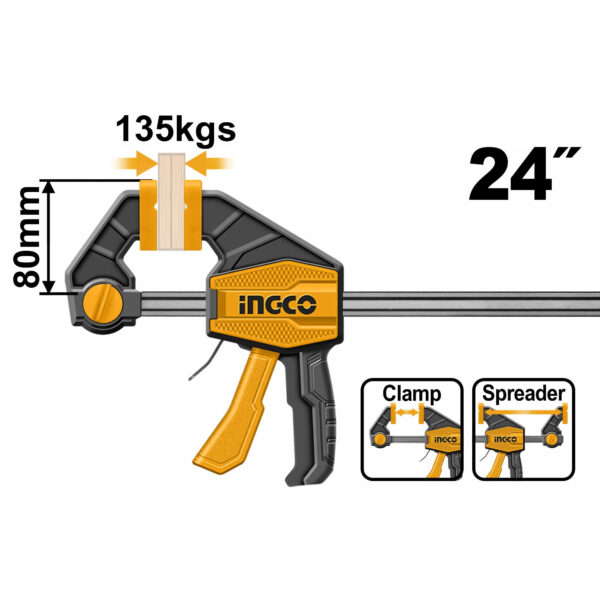 INGCO SERRE-JOINTS RAPIDE UNE MAIN 80X600MM HQBC24802