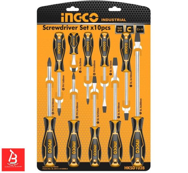 INGCO SET DE 10 TOURNEVIS  HKSD1028