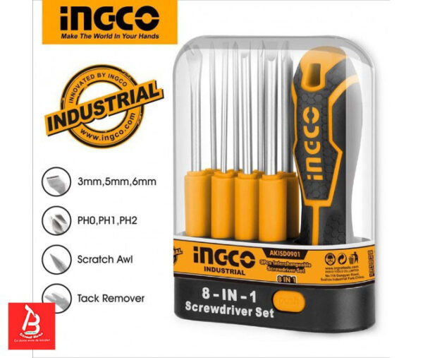 INGCO SET DE TOURNEVIS INTERCHANGEABLES 9 PCS   AKISD0901