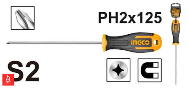 INGCO TOURNEVIS PHILLIPS PH2 D: 6MM L:125 HS68PH2125