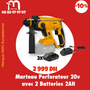 MARTEAU PERFORATEUR SANS FIL 20V 2BAT 2AH