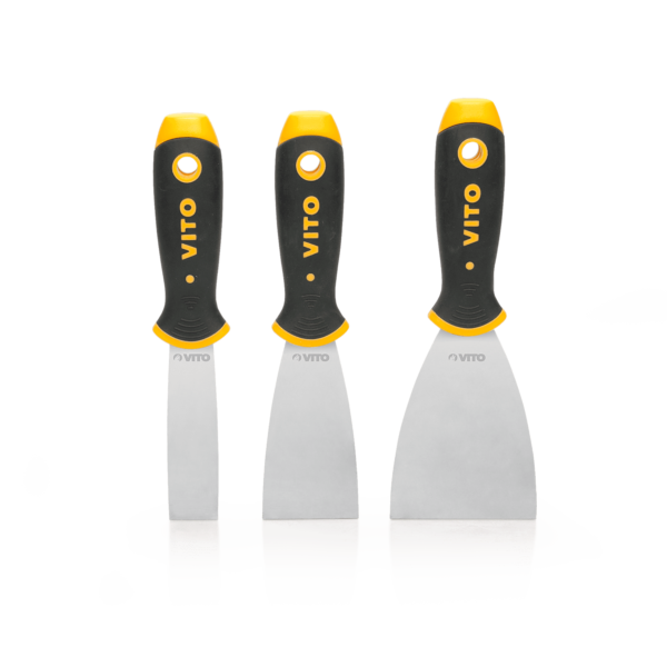 SPATULE FLEXIBLE ACIER INOXIDABLE MANCHE BI-MATIERE-100X220MM-VITO