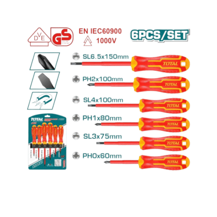 Jeu de 6 tournevis isolés